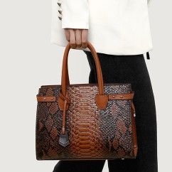 Snakeskin Pattern Handbag Set Stylish and Versatile for Every