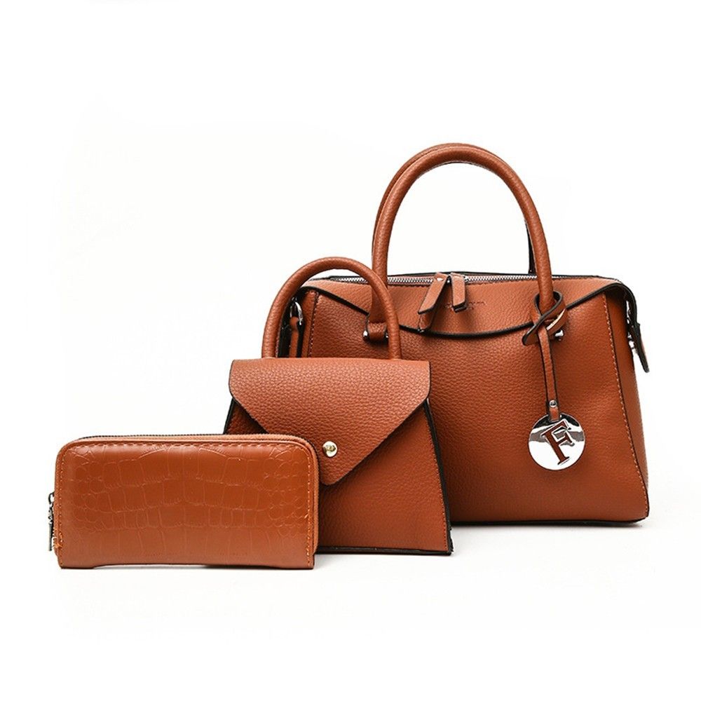 Stylish Three-Piece PU Handbag Set - Versatile and Elegant