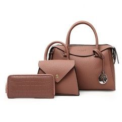 Stylish Three-Piece PU Handbag Set - Versatile and Elegant