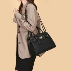 Elegant Lock Design PU Handbags - Stylish and Practical Accessories