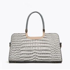 Elevate Your Style with Our Crocodile Pattern Patent Leather Handbag