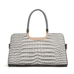 Elevate Your Style with Our Crocodile Pattern Patent Leather Handbag