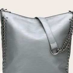 Versatile PU Leather Handbag with Studded Accents – Stylish and Durabl