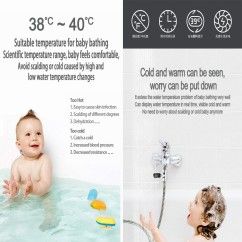 360° Rotating LED Thermometer for Baby Bath, Battery-Free, Fahrenheit