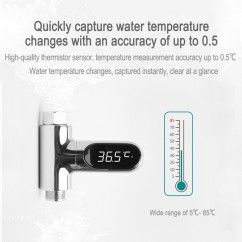 360° Rotating LED Thermometer for Baby Bath, Battery-Free, Fahrenheit