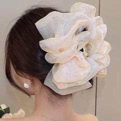 Bubble Clip Mesh Double-Sided Bow Hair Clip | Large Fashionable Hairpi